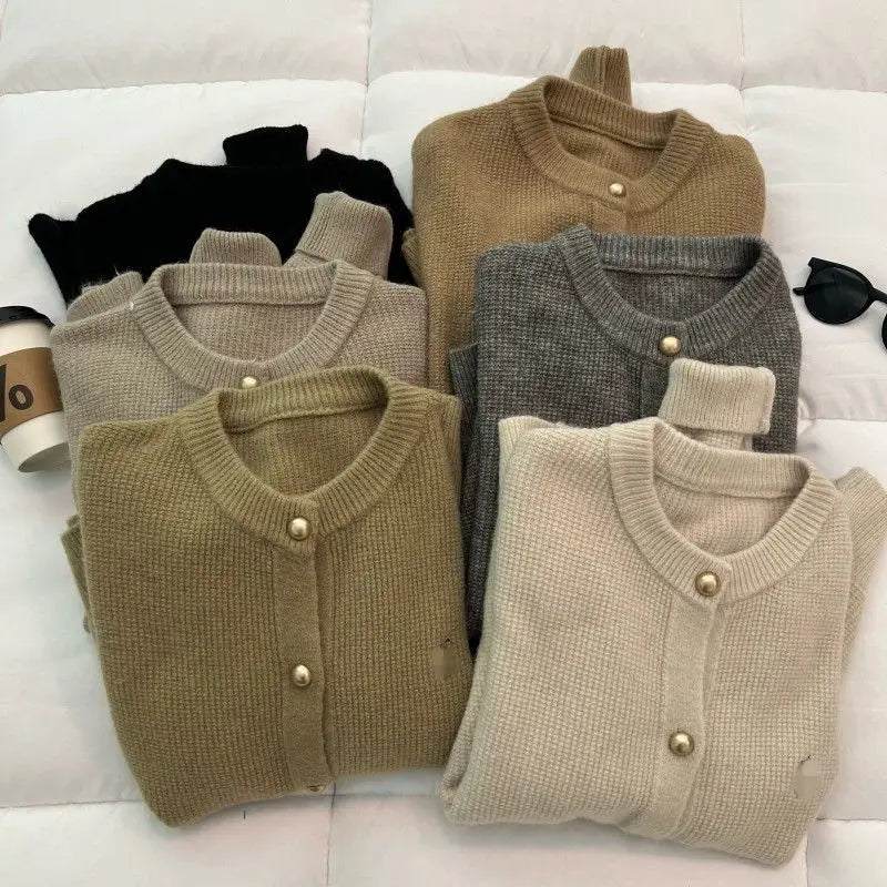 Sweater Pony Embroidered Sweater Jacket Autumn and Winter Temperament Sweater Cardigan French Style Versatile Top