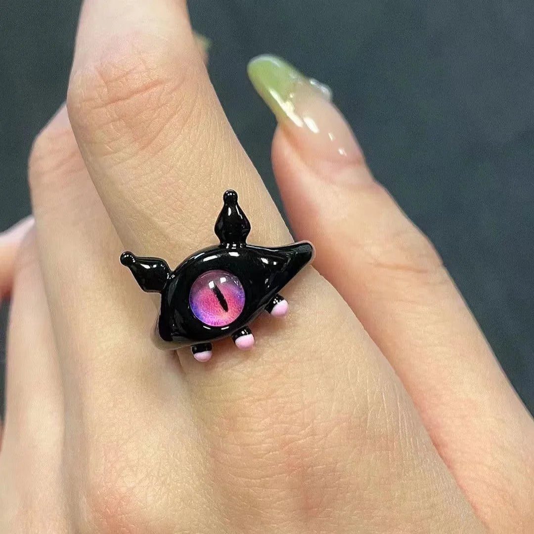 Cute and funny cartoon open rings, girl's fun personality, versatile, niche, unique design, index finger ring