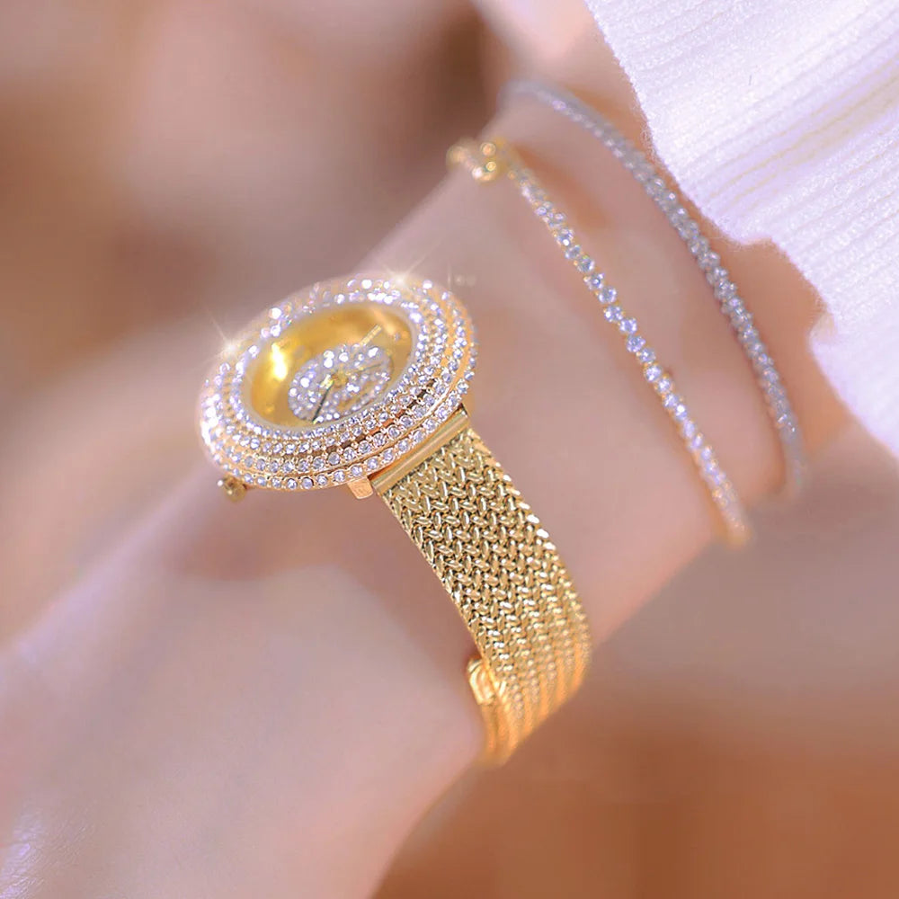 Fashion Luxury Watches For Woman New Vintage Golden Women's Wristwatches Ladies Dress Quartz Clock High Quality Relogio Feminino