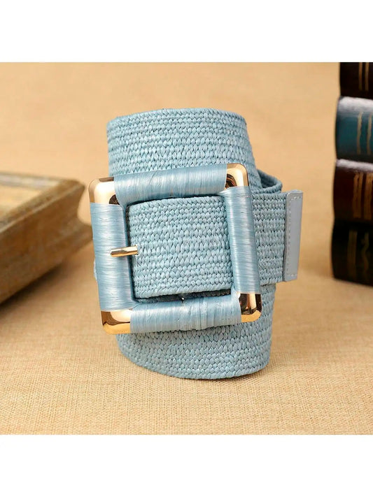 1 piece of women's blue braided belt, bohemian style, shopping go-ahead, party wear, trendy belt, suitable for everyday wear