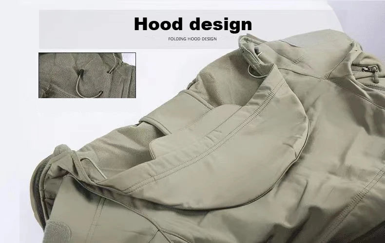 Tactical Military Men Winter Autumn Fleece Waterproof Jackets Sports Hiking Camping Climbing Outdoor Hooded Coat Hunting Combat