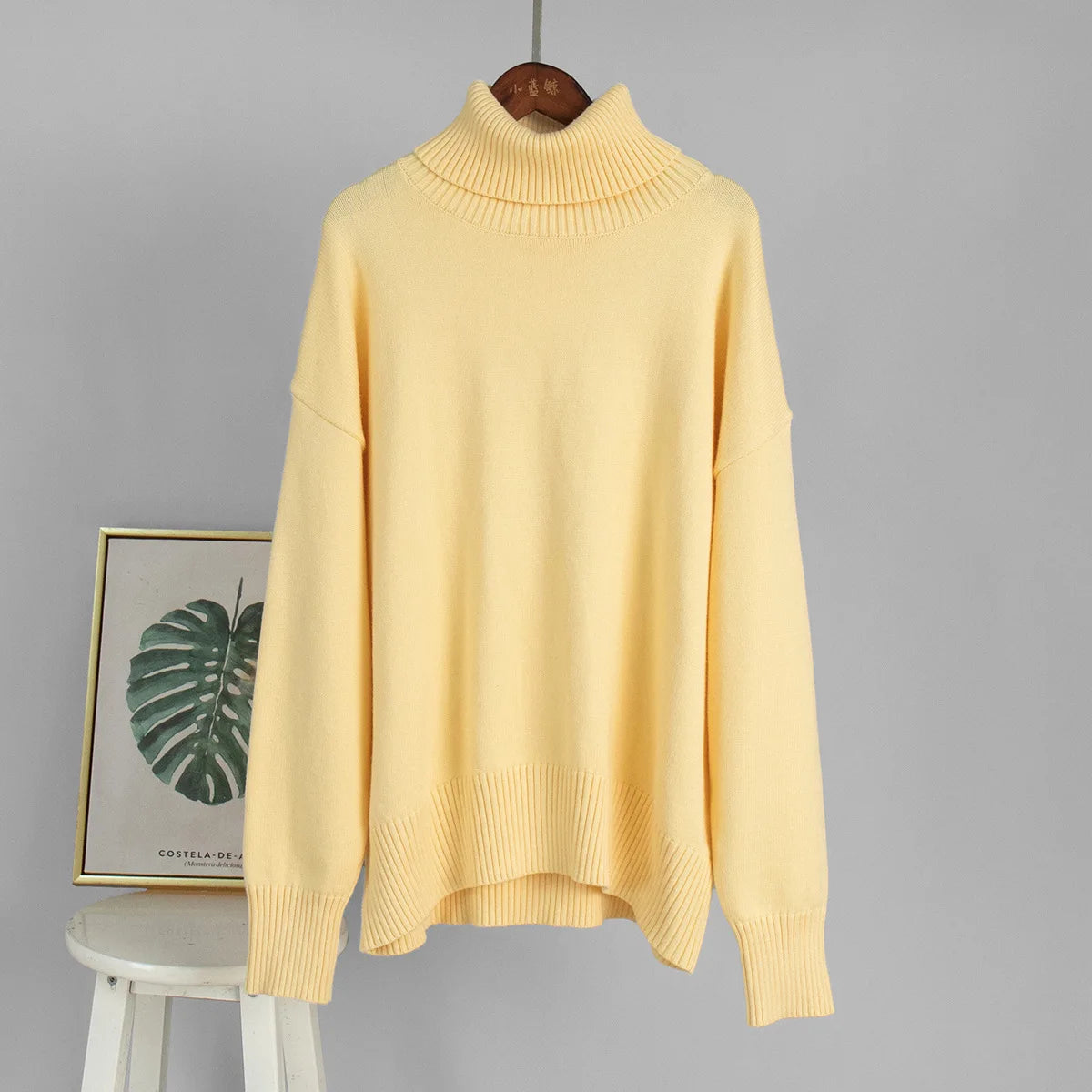Sweater for Woman Autumn Winter New High Neck Thickened Warmth Knitted Sweater Fashionable Casual Loose Sweaters Pullovers