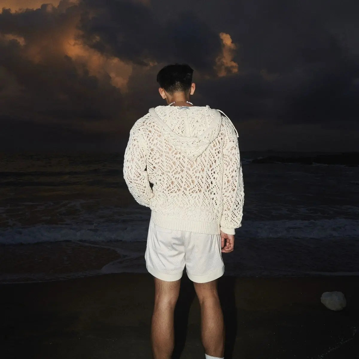 Men Sweater Knitted Hollow Out Sexy Hooded Hoodie Pullover Streetwear Long Sleeve Tops Spring Autumn Coat Man Clothes Trendy New