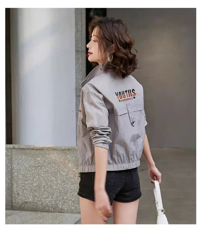 Sunscreen Coat Women's Summer Outerwear Breathable Joker UV Protection Sun-Protective Clothing Jacket Thin 2024 New Female Tops