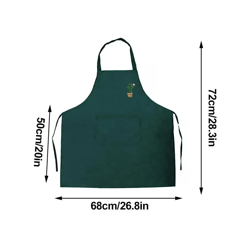Kitchen Cooking Apron Unisex Household Solid Color Chef Waiter Barbecue Hairdresser Adult Pocket Apron Kitchen Supplies Tool