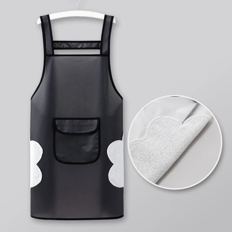 Kitchen Waterproof Apron Transparent Ladies Men Home Aprons Wipeable Oil Resistant Baking Accessories BBQ Restaurant Cafe Aprons