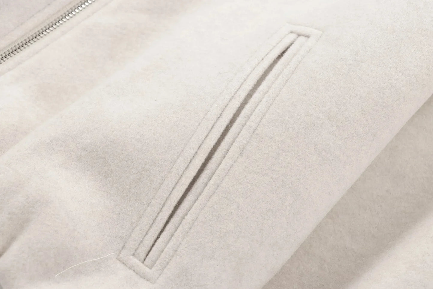 HXAO Outerwears Cropped Bomber Jacket Women Autumn Long Sleeve Faux Wool Coats For Woman Winter Zip Up Gray Beige Short Coats