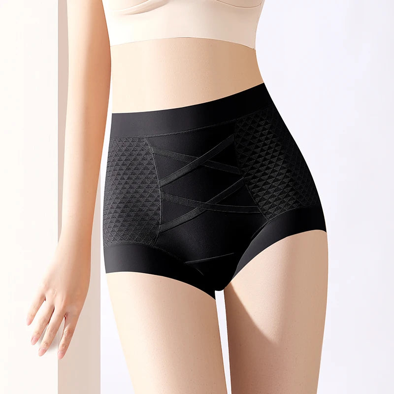 Fashion Belly Reducing Panties for Woman Women Micro Underwear Woman Ice Silk Women's Lingerie High Waist Panties Set Pack Sexy