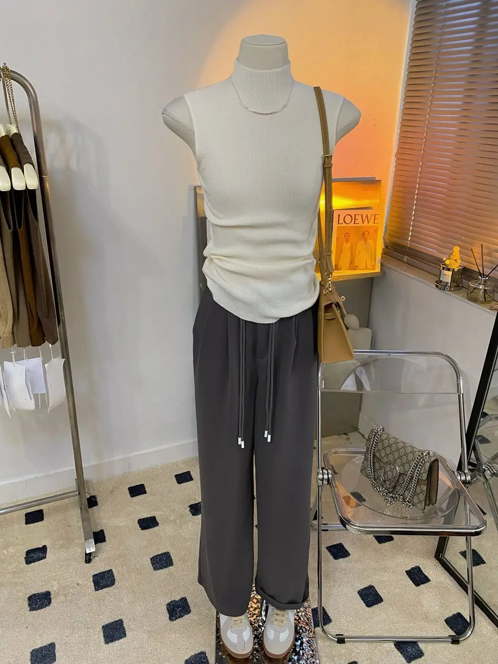 Sweater Vests Women Simple Half High Collar Fashion Autumn Basic Slim Sleeveless Sweaters All-match Ulzzang Leisure Knitting Ins