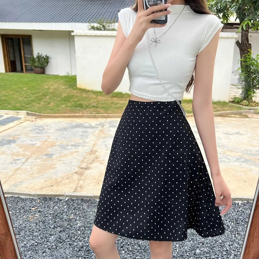 Skirts For Women High Waist Midi Woman Skirt Red Chic And Elegant Summer 2025 Streetwear Trend Stylish Modest Y2k Vintage Luxury