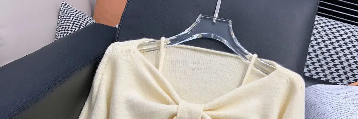 Sweater Suit for Women Two-piece 2025 Autumn New Suspender Vest Bow Long Sleeve Short Top