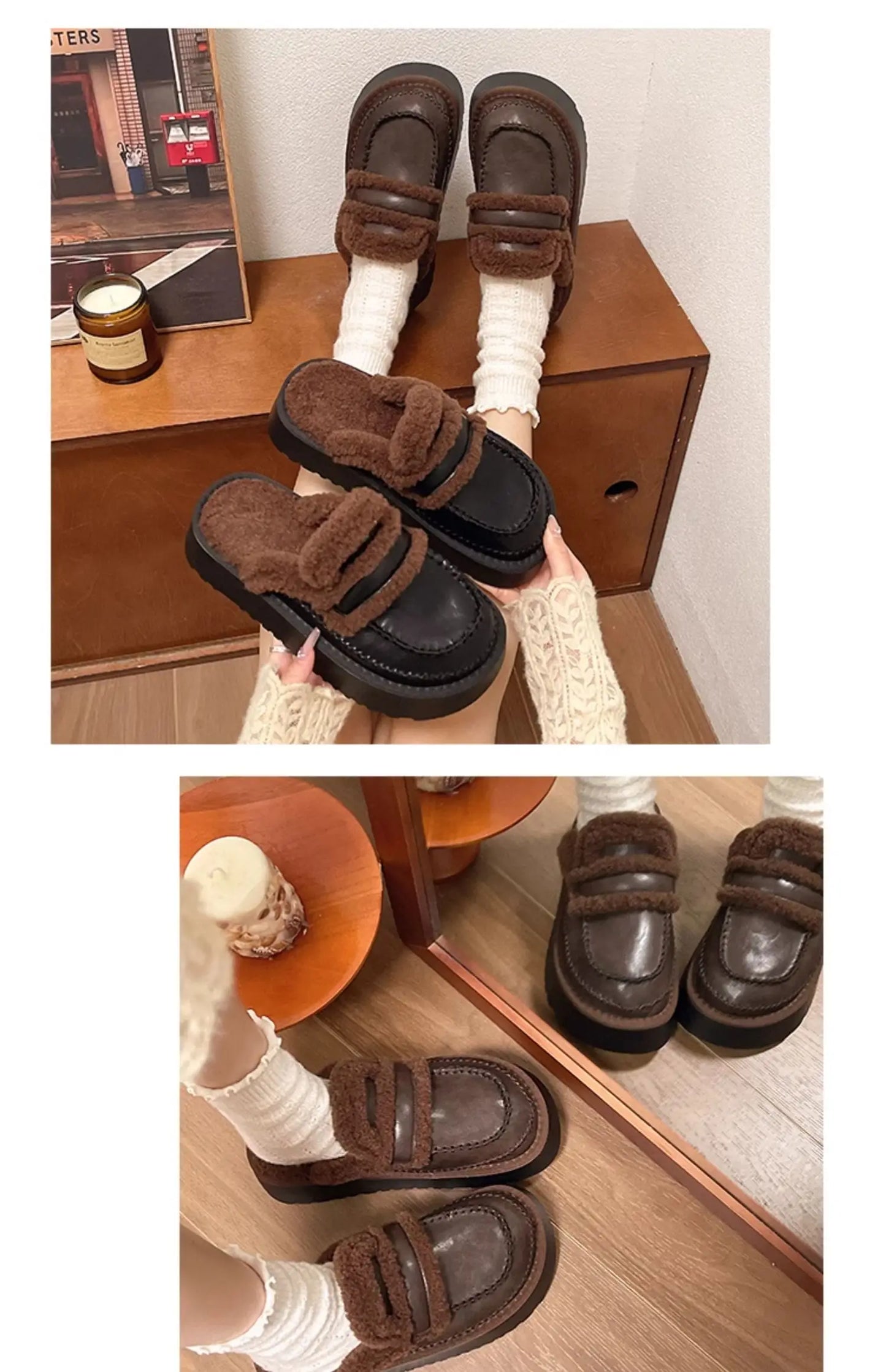 Shoes Loafers Ladies' Slippers Luxury Slides Winter Footwear Cover Toe Slipers Women Platform Designer 2024 House Slippers Platf