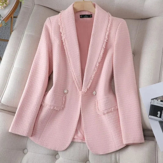 Blazer Women New Fashionable Elegant All-match Simple Classic Design Casual Office Lady Button Temperament Thin Coat
