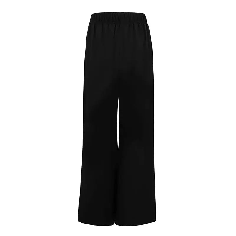 New Women's Trousers Summer Streetwear Fashion Casual Slim Knitted Pants Clothing Black Sexy Elegant Female Versatile Trousers