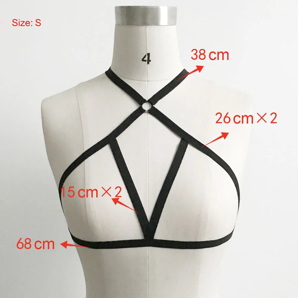 Sexy Women Girl Bras Simple Stylish Ladies Hollow Out Elastic Cage Bra Fahsionable Bandage Strappy Halter Bra For Womens