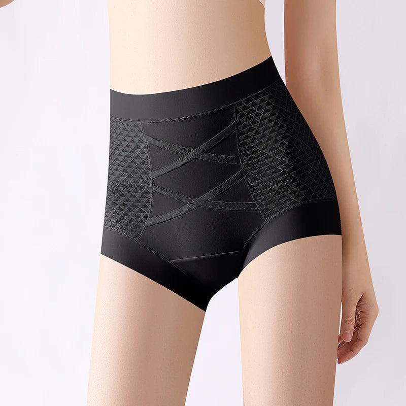Fashion Belly Reducing Panties for Woman Women Micro Underwear Woman Ice Silk Women's Lingerie High Waist Panties Set Pack Sexy