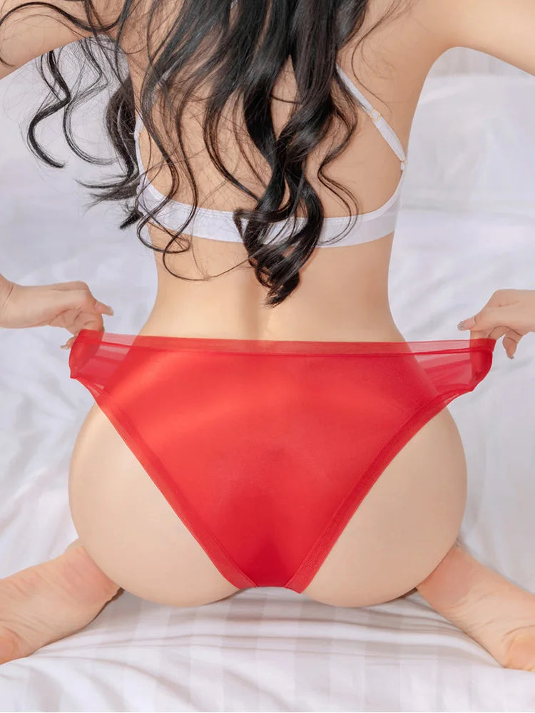 Women's Thin Transparent Panties Low Waist Sexy Briefs Breathable Naked Feeling Elastic Sheer Underwear Thong Exotic G-String