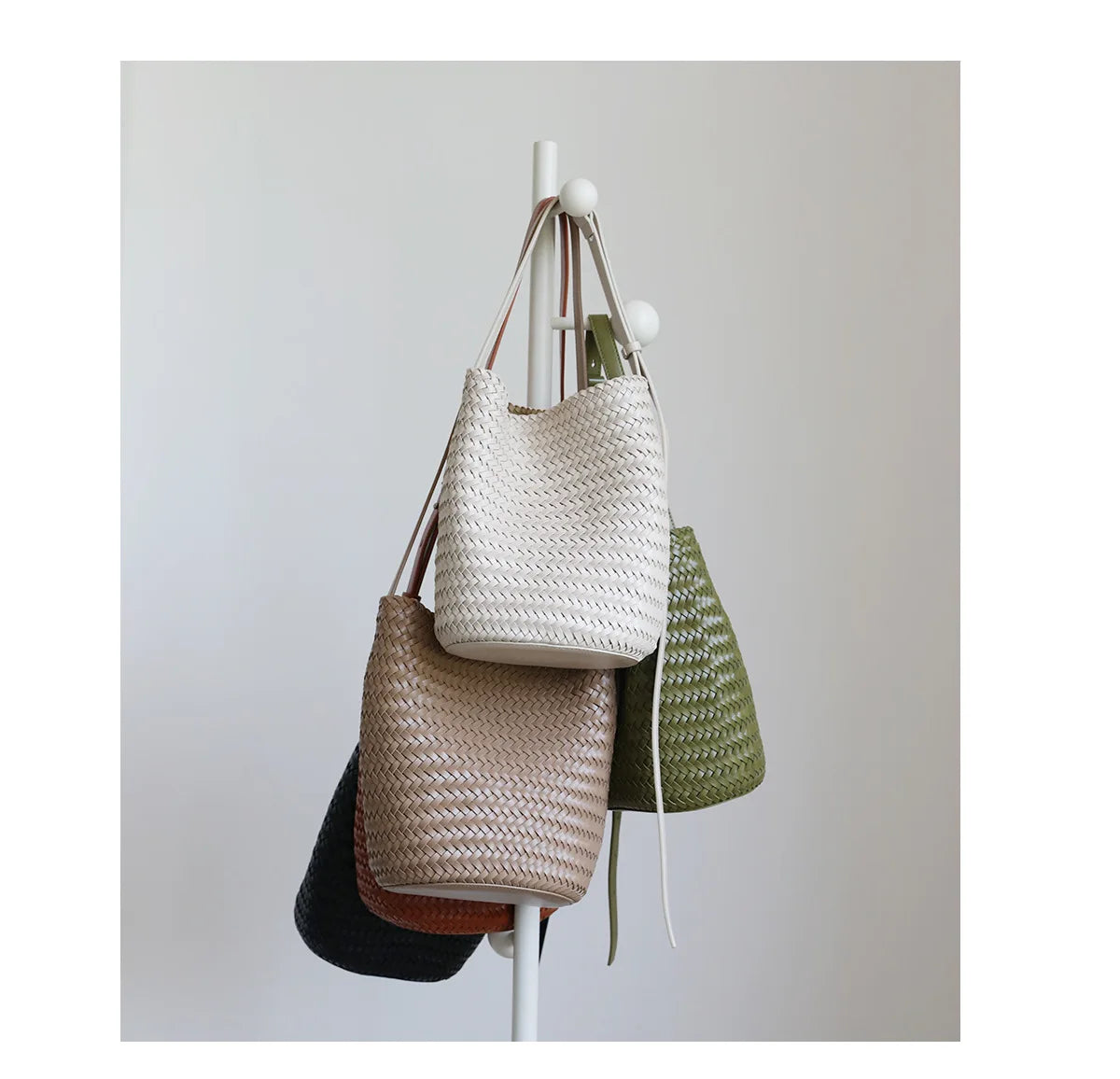 Motingsome Handwoven Bag Women's Bucket Luxury Designer Bags Niche Casual Bucket Bag Handmade French Retro Shulder Purse 2025