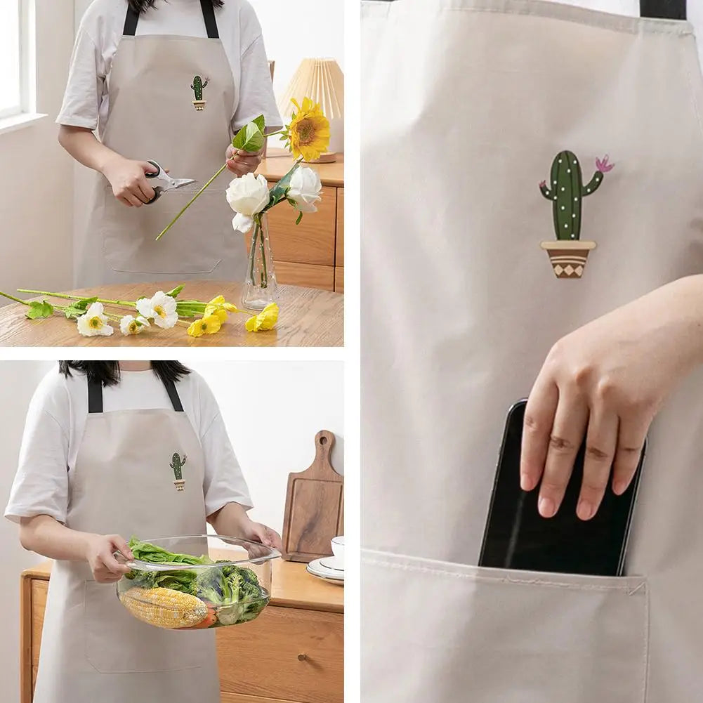 Kitchen Cooking Apron Unisex Household Solid Color Chef Waiter Barbecue Hairdresser Adult Pocket Apron Kitchen Supplies Tool