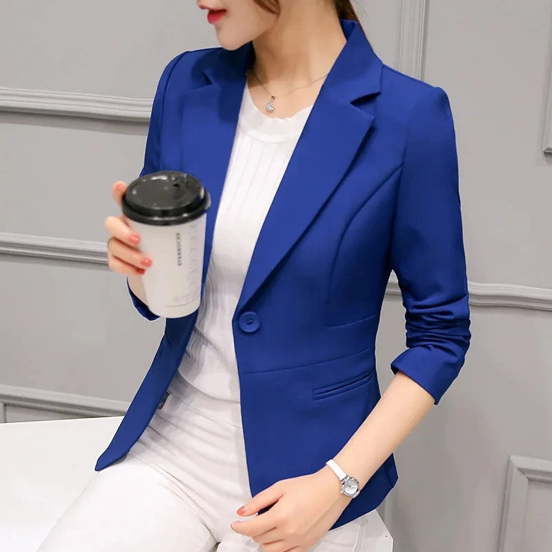 Women Blazer Office Ladies Elegant Outwear Long Sleeve Work Wear Classy Female Pink Suit African Autumn Fashion 2025 New Coat