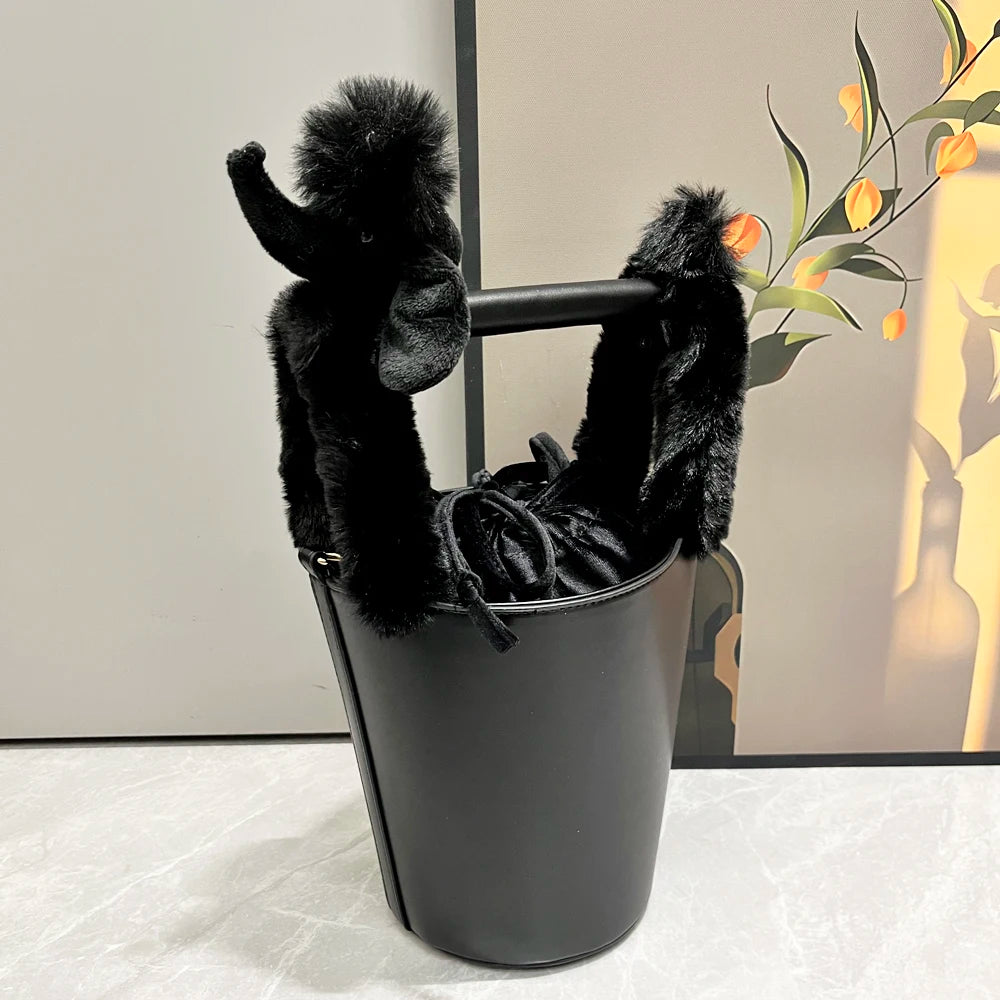 Funny Handbag for women purses and handbag luxury Designer Handmade Women's bag Casual black bucket Female shoulder Bag