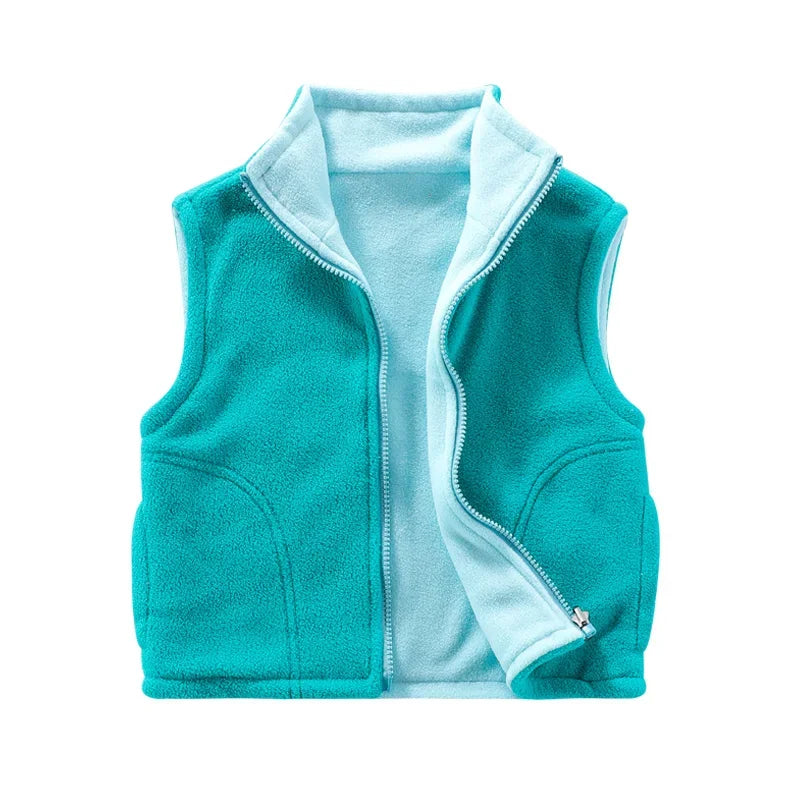 Teenager Outerwear Waistcoats Sleeveless Jackets Children's Vest for Boy Girl Polar Fleece Baby Kids Vest Warm Winter 2-12Y