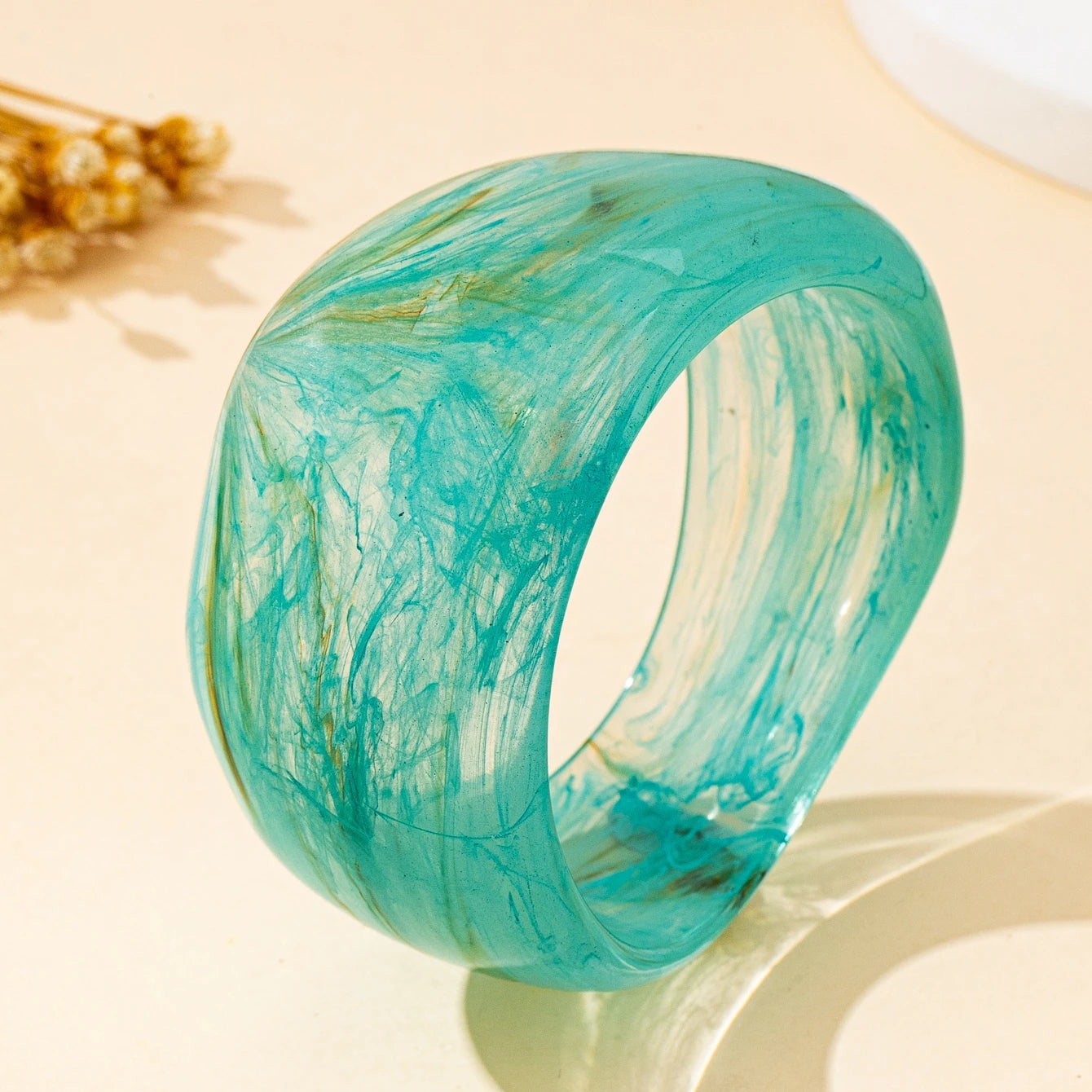 Women's Bracelet Set Bohemian Exaggerated Wide Resin Bracelet Set for Daily Wear and Gift Giving