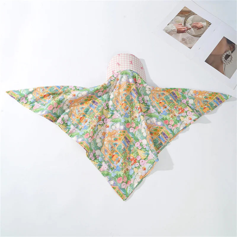 Women's Hats Spring Seaside Vacations French Sweet Cute Girls Outdoor Headscarves With Straps Baseball Caps Pastoral Sun Visor