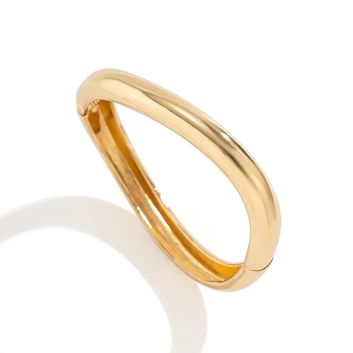 Wide Metal Bangle Ring for Women Gold and Silver Color Chunky Waterdrop Open Wrist Cuff Thick Irregular Twisted Bracelet Jewelry