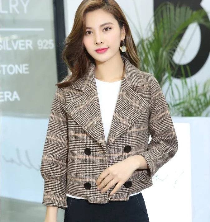 Outerwears Korean Style Wool & Blend Coats for Women 2025 New Arrivals Jacket Luxury Clothing Trend Deals In Tweed Blazer Woman