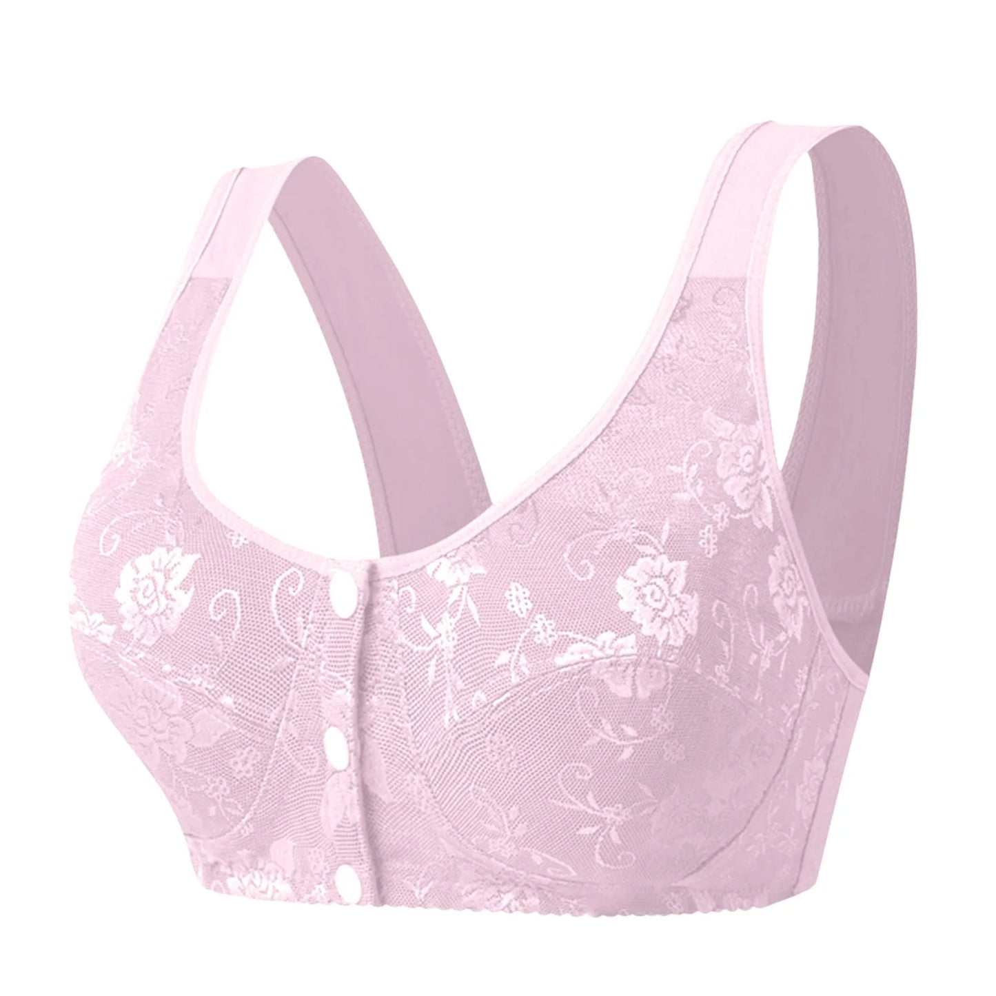 Women'S Front-Clasp Bra Lace Print Vest Design Comfortable Without Underwire Suitable Daily Wear All Season Everyday Home Scenes