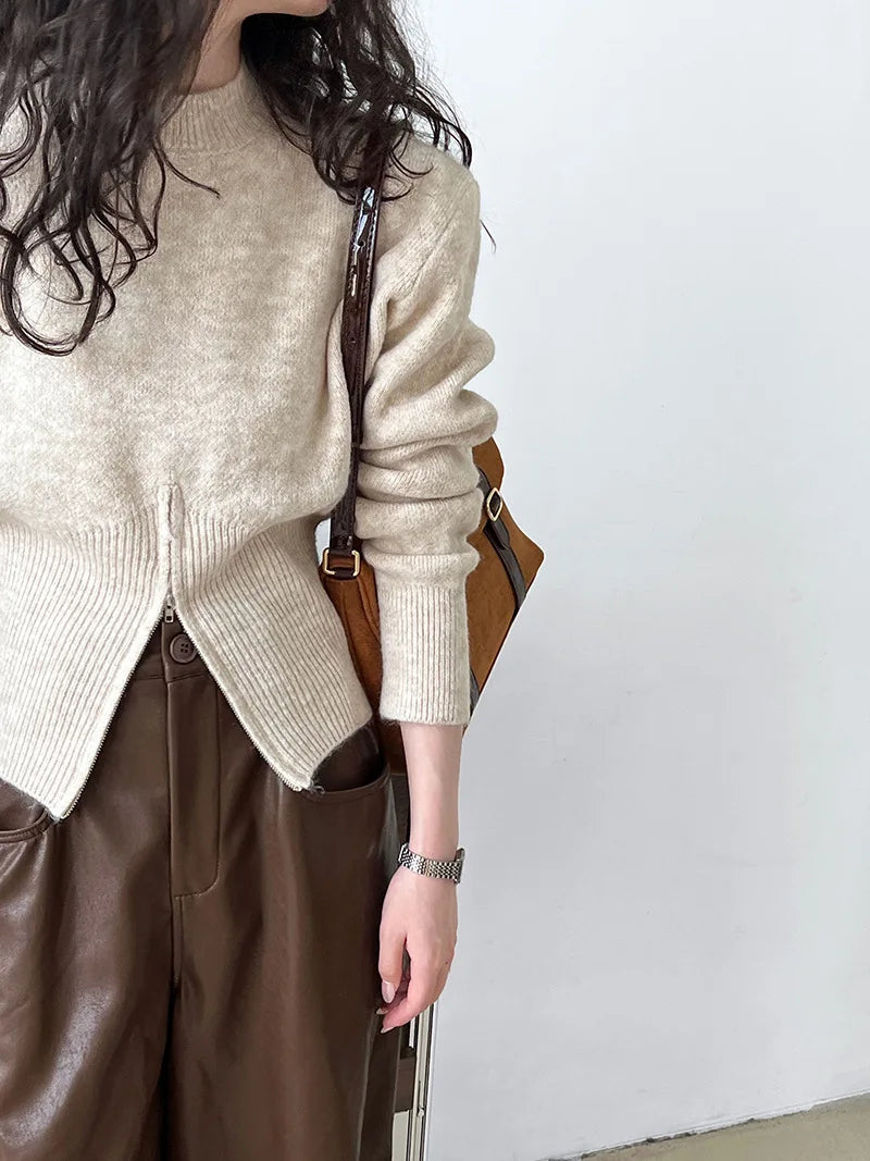 Sweater Women Winter Pullover Girls Sweater Oversize Knitting Tops Vintage Long Sleeve Fall Female Knitted Outerwear Warm Pull