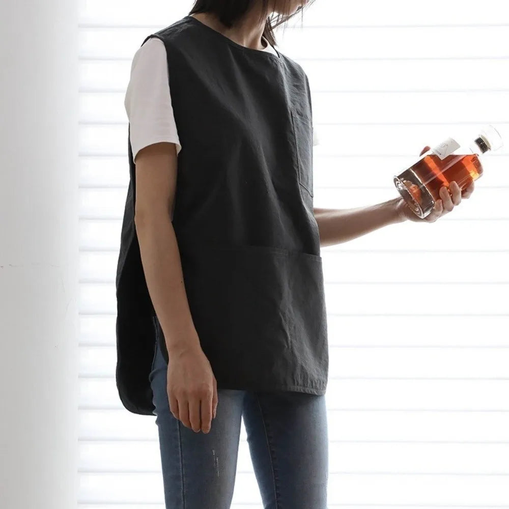 Japanese Household Kitchen Apron Adjustable Catering Workwear Waterproof Work Clothes Anti-static Unisex Salon Barber Cape