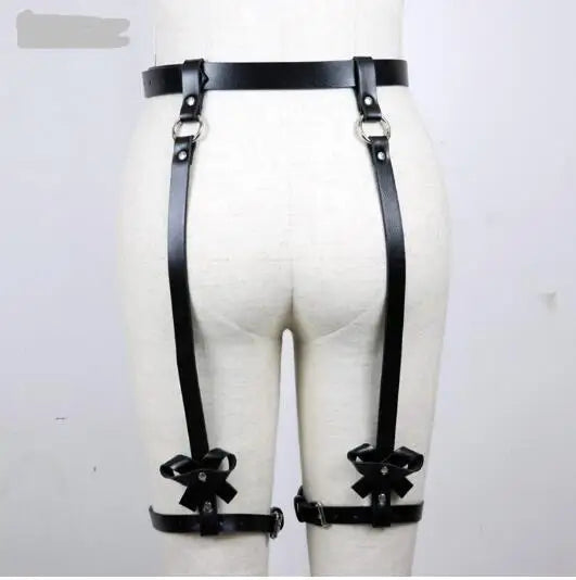 2025 new trouser leg belt, black garter belt, bow sling integrated belt.