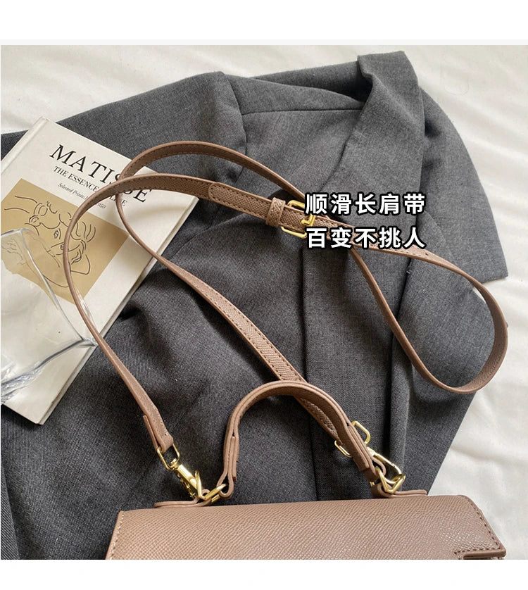Stylish High-End Minimalist Handbag For Women Featuring Trendy Design And Large Capacity Solid Color Crossbody Bag Luxury
