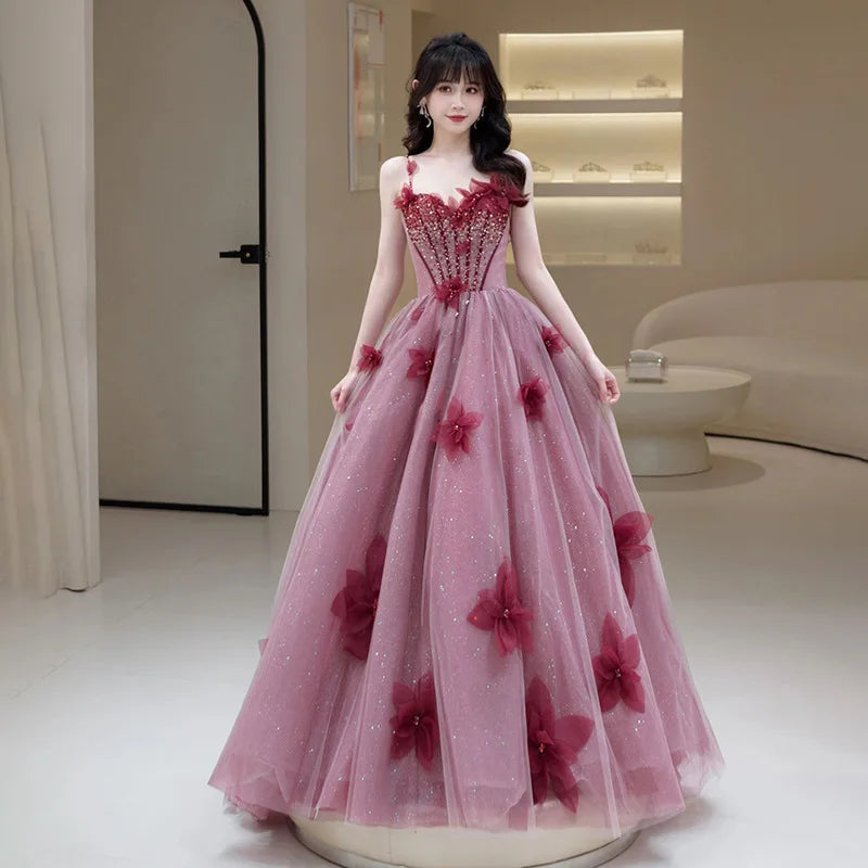 Bridal Toast Dress for Women 2025 Spring/Summer New Style Fairy Style Strap Heavy Industry Fashion Show Banquet Evening Dress