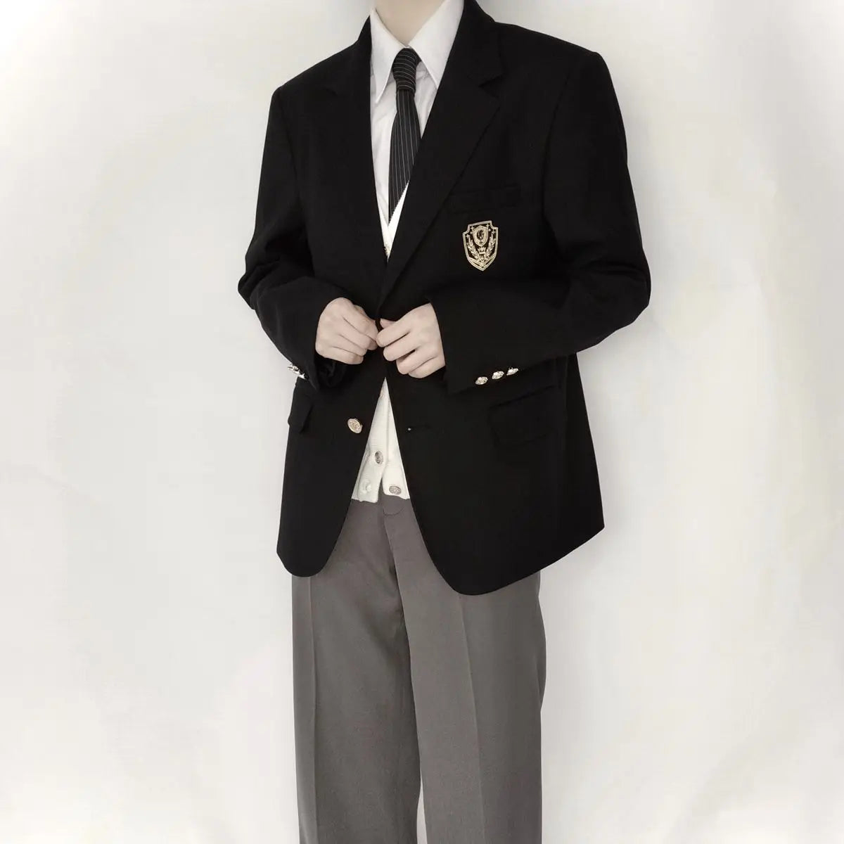 Blazer for Women Notched Collar Single Breasted Black Blazers Outwear JK College Student Uniform Autumn Loose Streetwear Chic