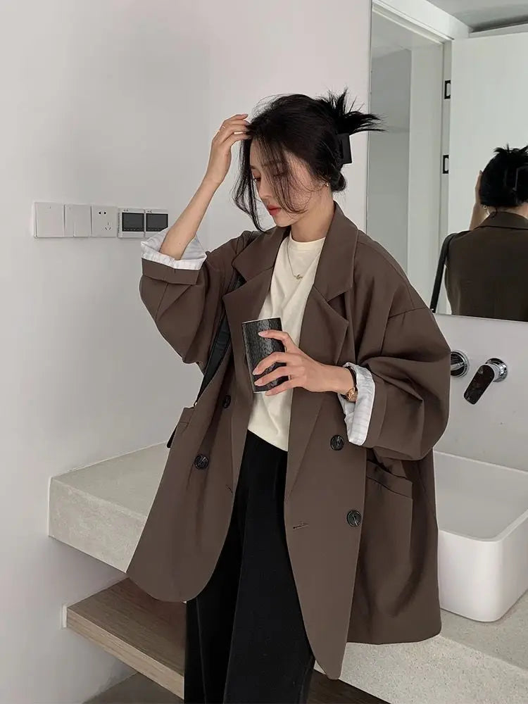 2025 Blazer Women Spring and Autumn New Arrived Long-sleeved Korean Style Loose Fashion Casual Suit Female