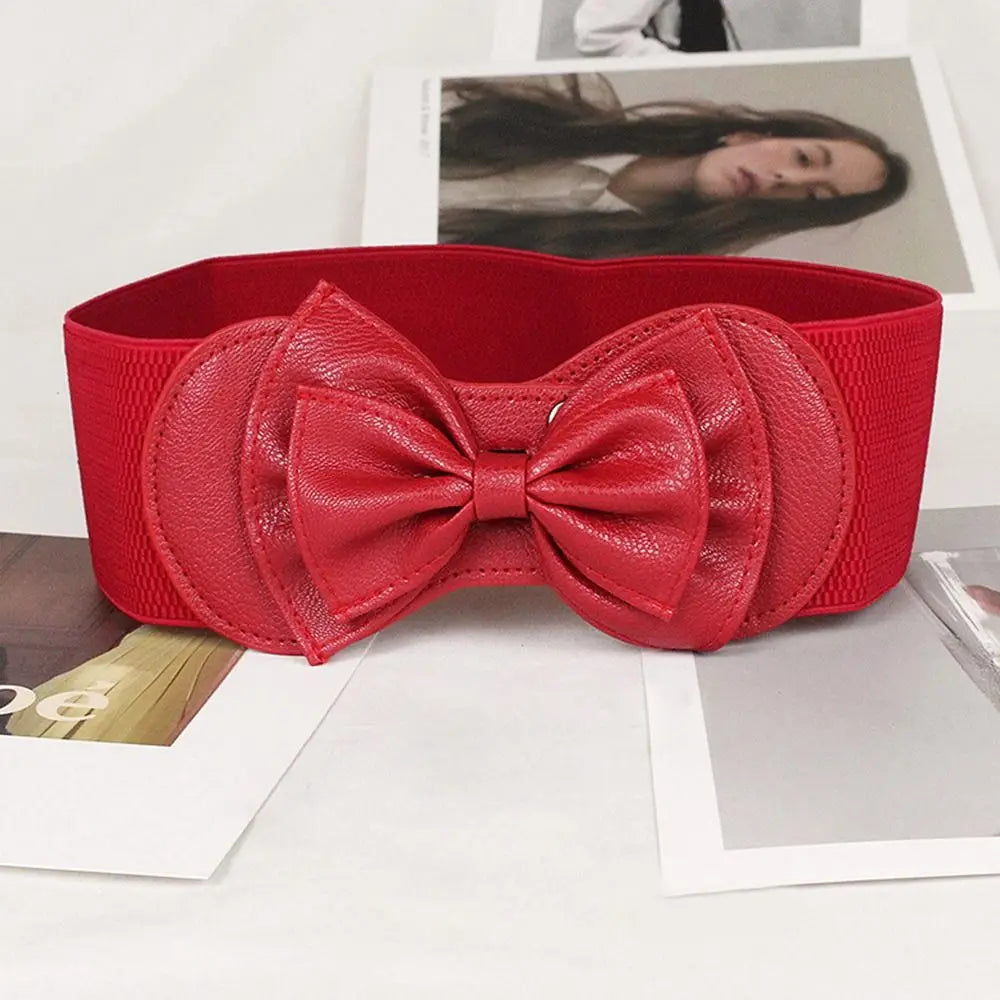 Women Big Bow Waistband Elastic Wide Stretch Waist Belt New Designer Belts Straps for Girls Clothes Accessories Lady Dress Belt