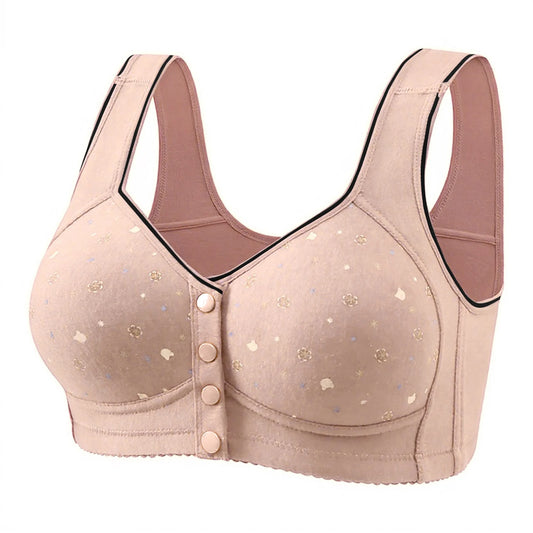 Women'S Front-Clasp Bra Printed Bra Pattern Vest-Style Design Comfortable Without Underwire Suitable Daily Wear All Seasons Home