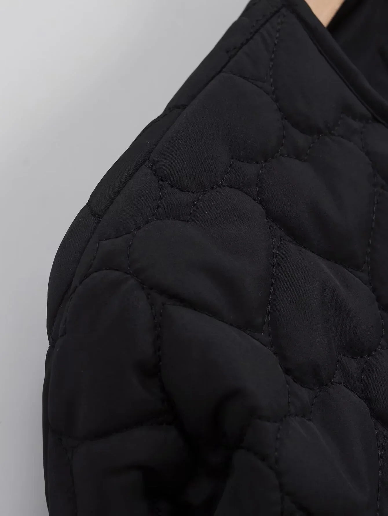 Women's outerwear 2025 heart-shaped quilted cotton jacket women's Korean round neck jacket cotton jacket