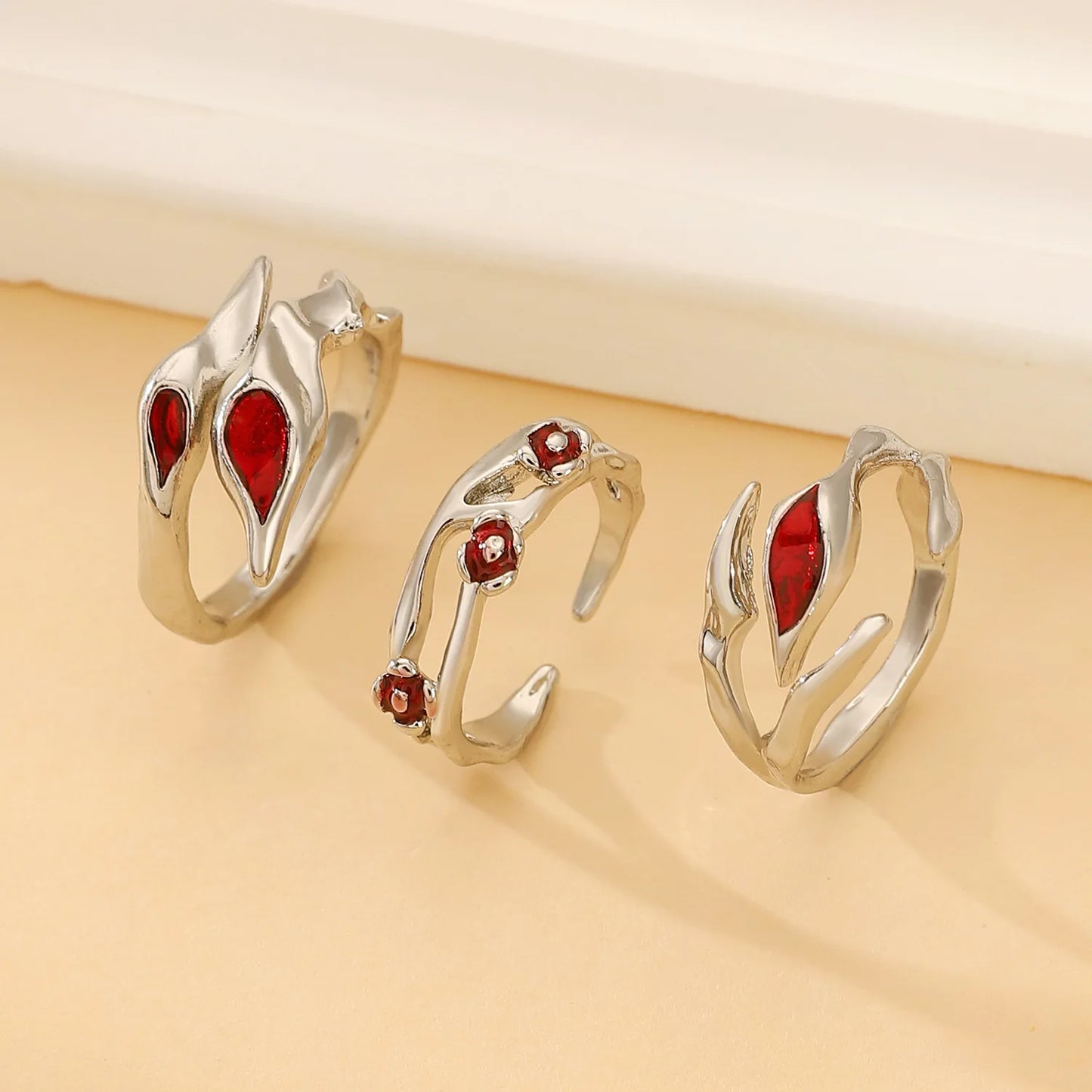 Gothic Rings irregular Darkness Red Style open ring for women index finger Ring Jewelry Gift