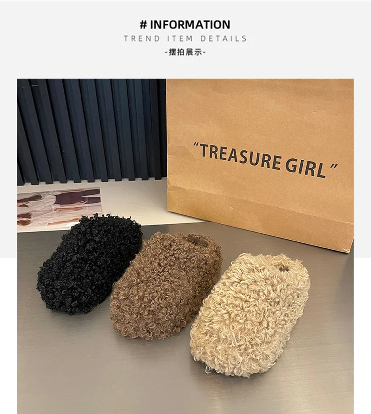 Shoes Woman 2025 Cover Toe Slippers Casual Platform Fur Flip Flops Pantofle Luxury Plush New Slides Shoes Woman 2024 Plush Slipp