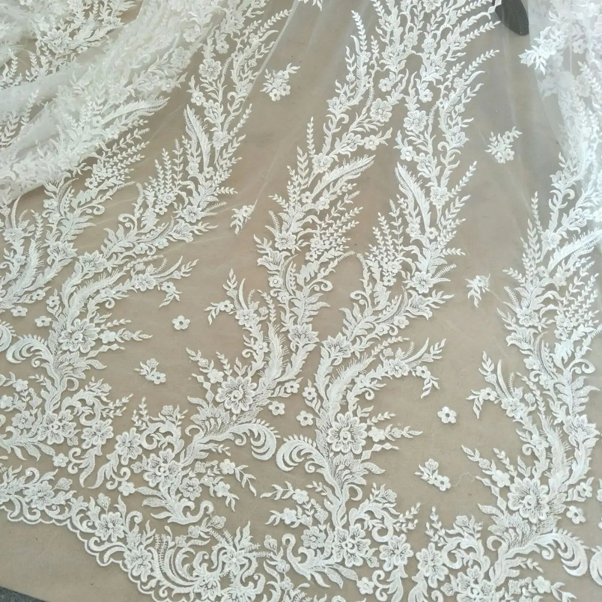 Curtain Fabric Embroidery Wedding Dress Handmade DIY Decorative Bridal Lace Fabric