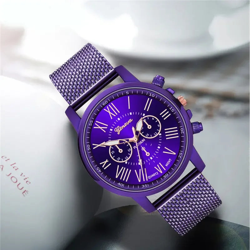 2020 Geneva Women Wristwatches Fashion Luxury Purple Watches Casual Ladies Watches Female Clock Reloj Mujer Relogio Feminino