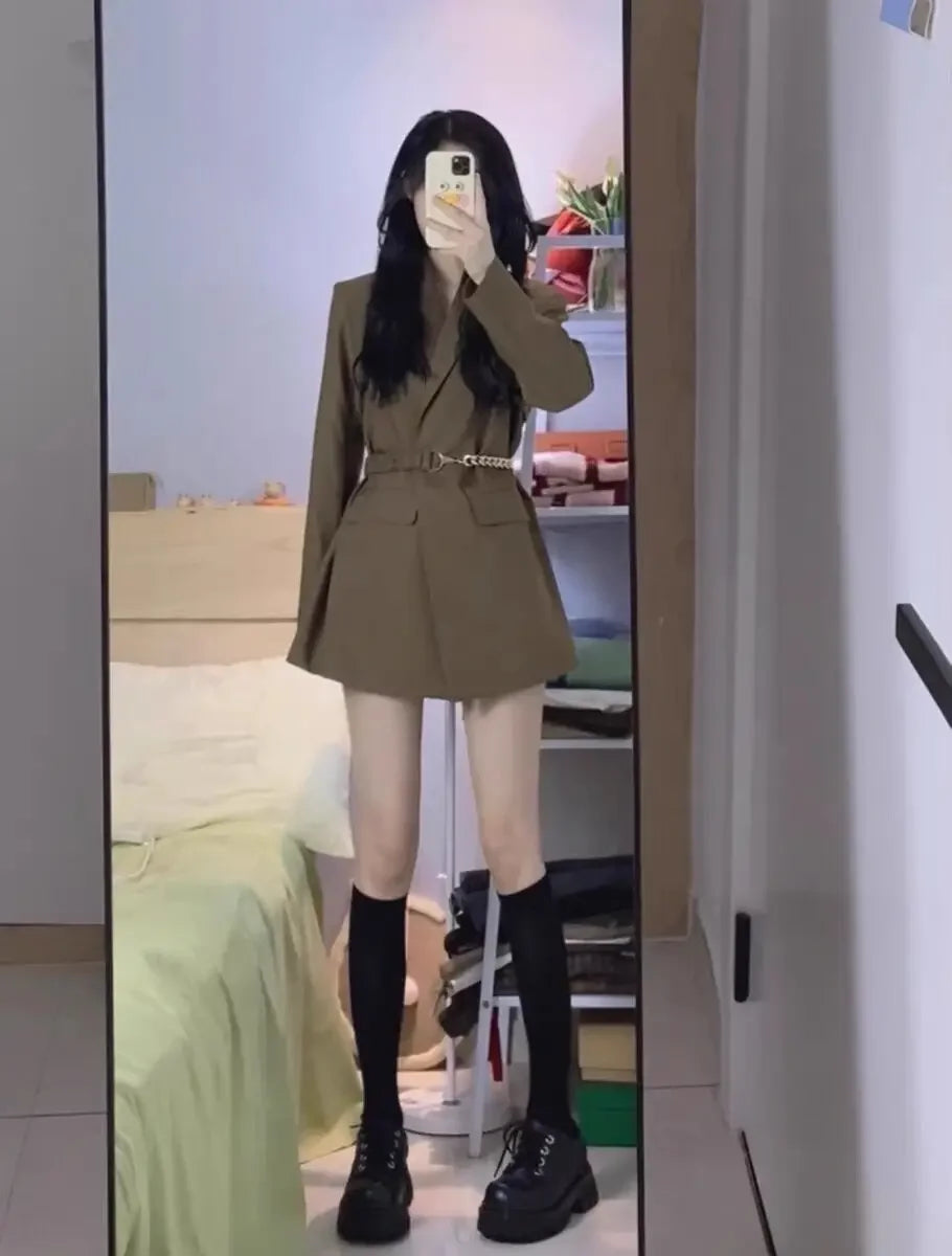 Blazer Woman Jacket Black Over Long Outerwears Dress Coats For Women Clothes Slim Modern Bags On Offer With Premium New In