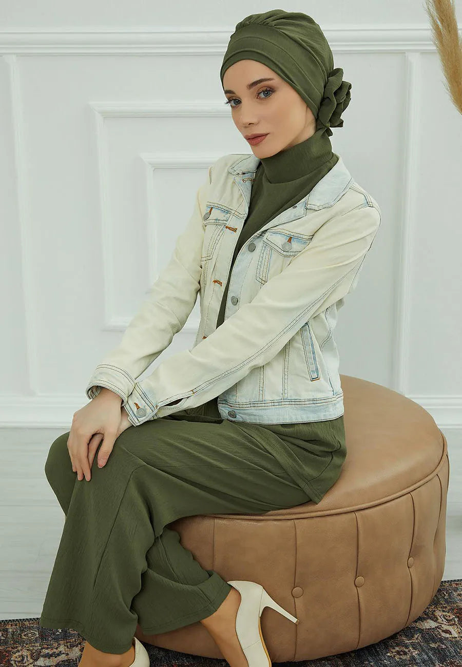 Islamic Hat Hijabs For Woman Trendy Flower Headscarf Undercap Bonnet Women Muslim Turban Hat Ladies Head Wrap Bandana Skullcap