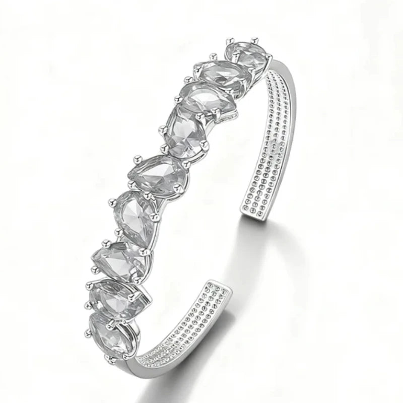 Bangle For Women Fine Jewelry Bracelet WaterDrop Pear Zircon Wedding Valentine Day Gift Adjustable