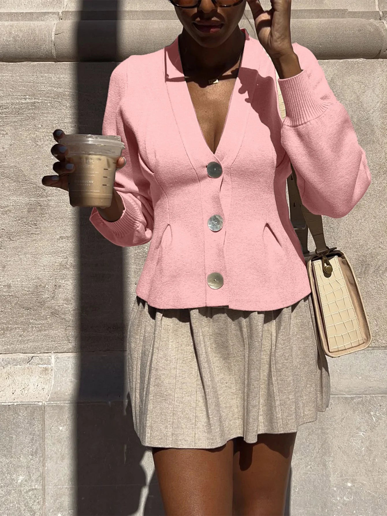 Knitted Sweater Coat Women 2025 Autumn Winter Long Sleeve V-neck Loose Knit Jacket Cardigan New Casual Loose Sweaters Female