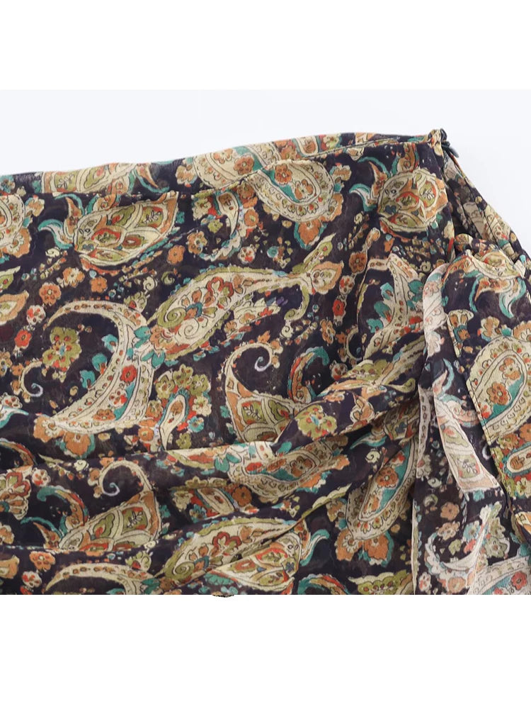 Women Wrinkle Skirts 2025 Women Summer Autumn New Fashion Leisure Print High Waist Skirts Women Elegant Party Skirts